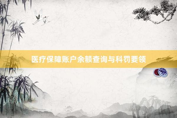 医疗保障账户余额查询与科罚要领